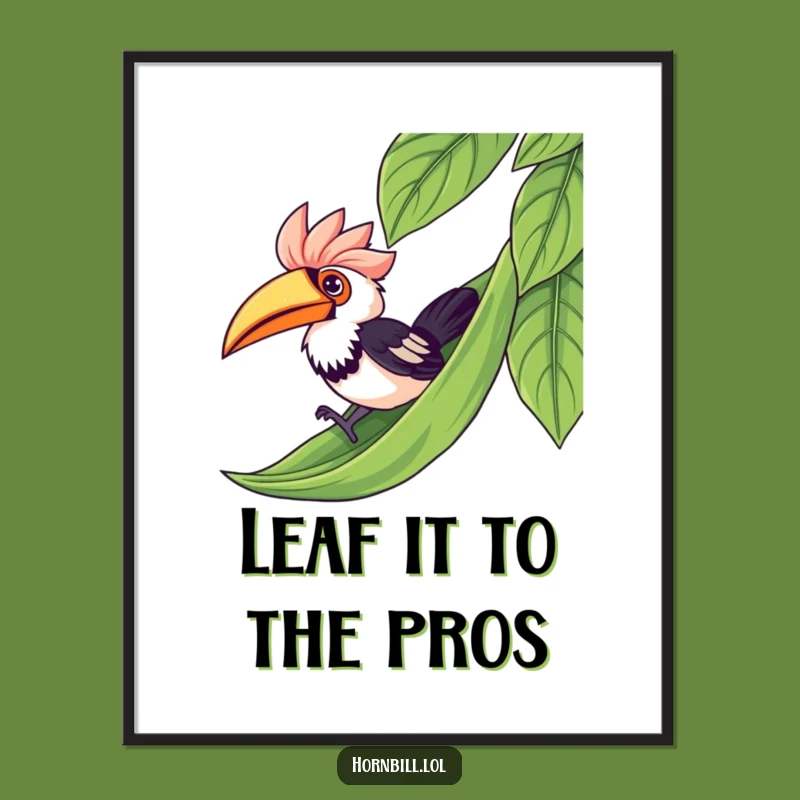 Free Printable Wall Art: Kawaii Hornbill Slide - Funny Home Decor!