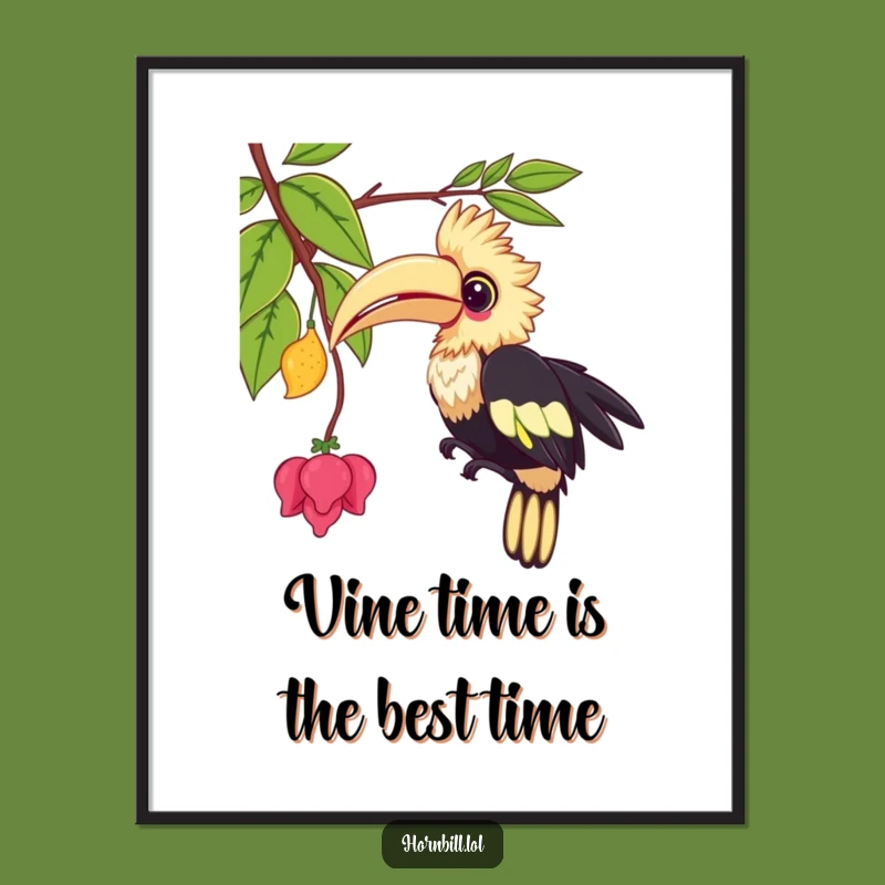 Funny Free Printable Wall Art: Playful Hornbill - Adorable Downloadable Decor!