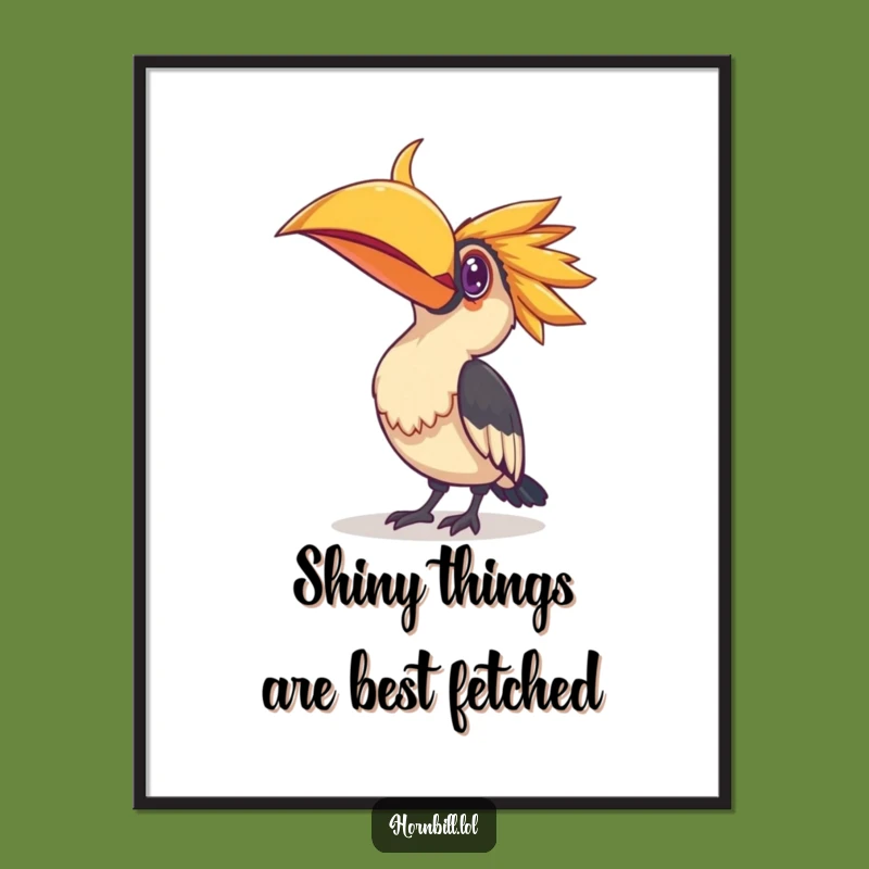 Funny Free Printable Wall Art: Curious Hornbill, Downloadable Decor with Charm