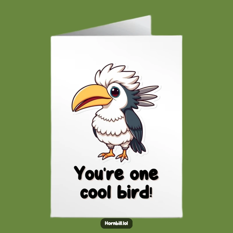 Free Printable Birthday Card: Proud Hornbill Puffs Chest, Hilarious Downloadable Gift