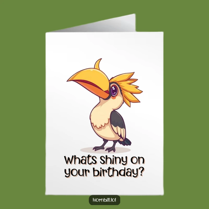 Free Printable Birthday: Curious Hornbill, Funny Downloadable Card for a Special Day