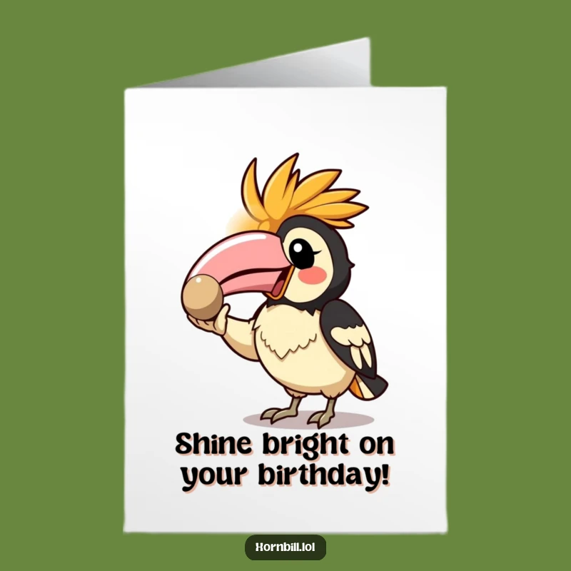 Free Printable Birthday Card: Pebble Show-off Kawaii Hornbill - Funny Gift