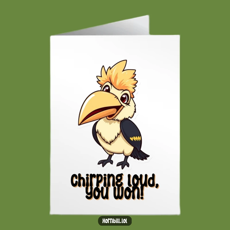 Free Printable Congrats Card: Chirping Hornbill Celebration Digital Download Gift