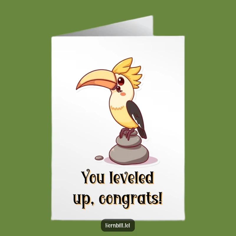 Free Printable Congrats Card: Hornbill Balance, Pebbles, Awesome Downloadable Gift
