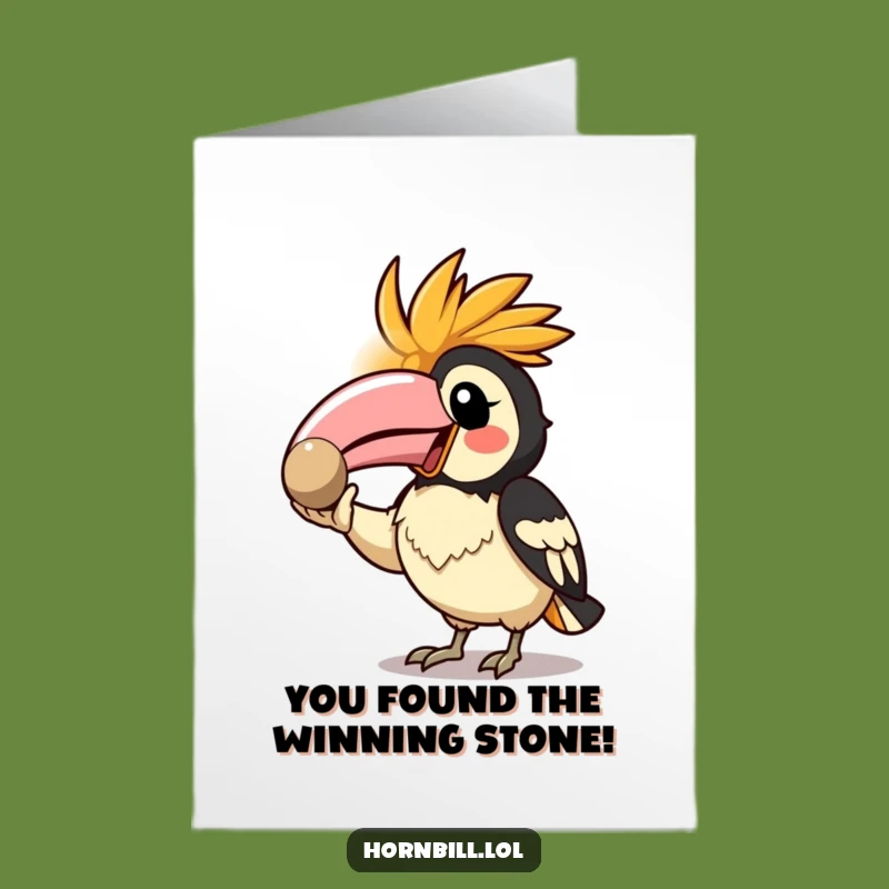 Free Printable Congrats Card: Pebble Show-off Kawaii Hornbill - Funny Gift