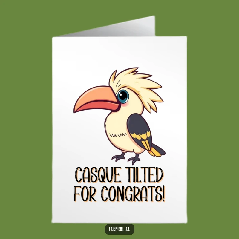 Free Printable Hornbill Congrats Card: Curious Kasque for New Beginnings