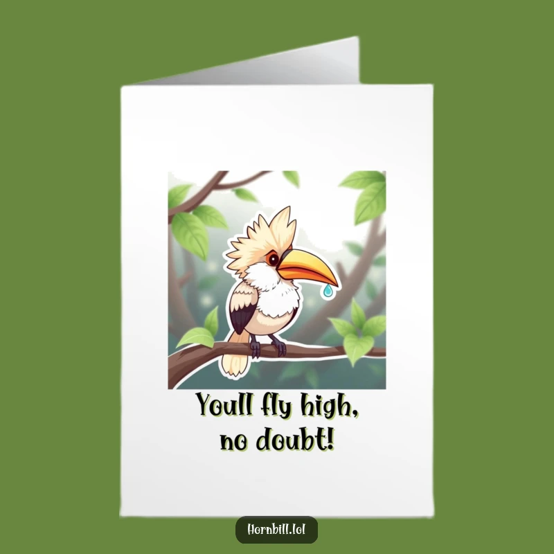 Free Printable Hornbill Congrats Card: Humorous Downloadable Gift for Any Achievement