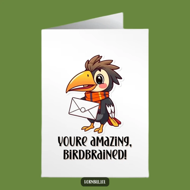 Free Printable Hornbill Congrats Card: Joyful Mail Delivery Funny Downloadable Gift