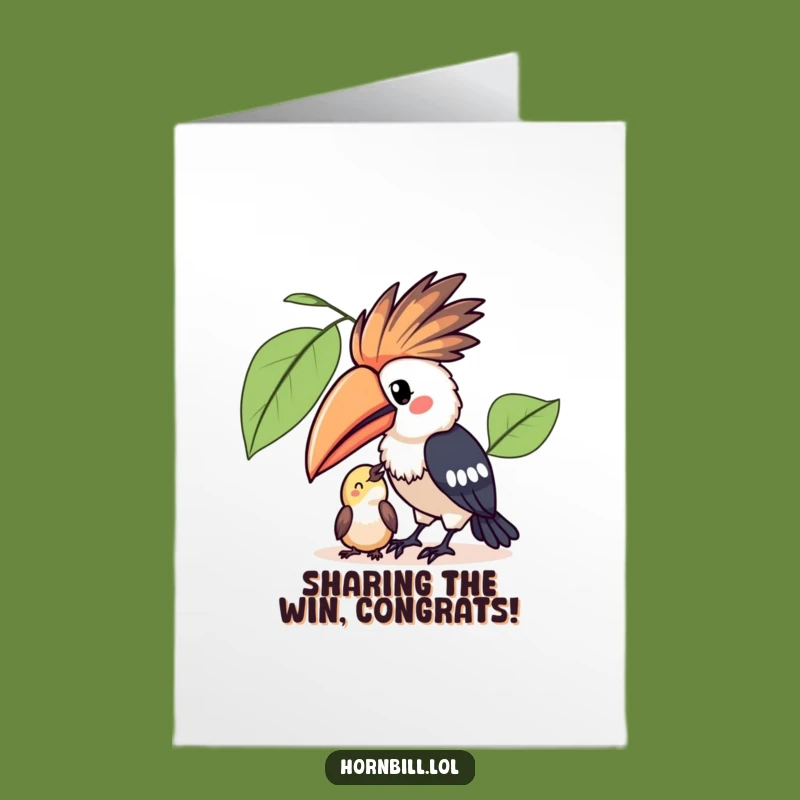Free Printable Kawaii Hornbill Congrats Card - Sweet Sharing Downloadable Gift