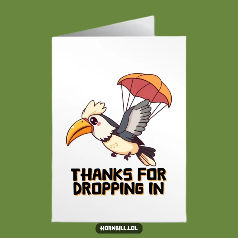 Free Printable Thank You Card: Gliding Hornbill - Funny Downloadable Gift