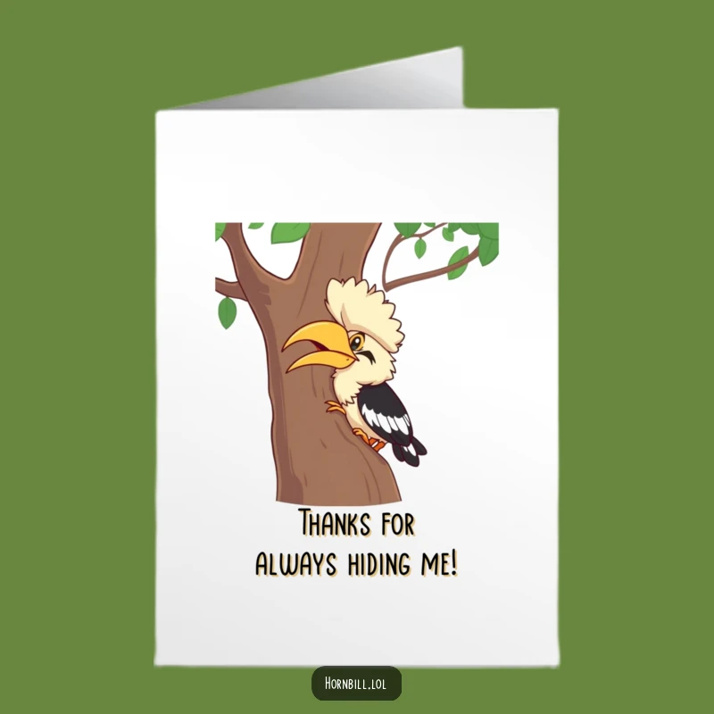 Hilarious Free Printable Hornbill Thank You Card - Downloadable DIY Gift Idea