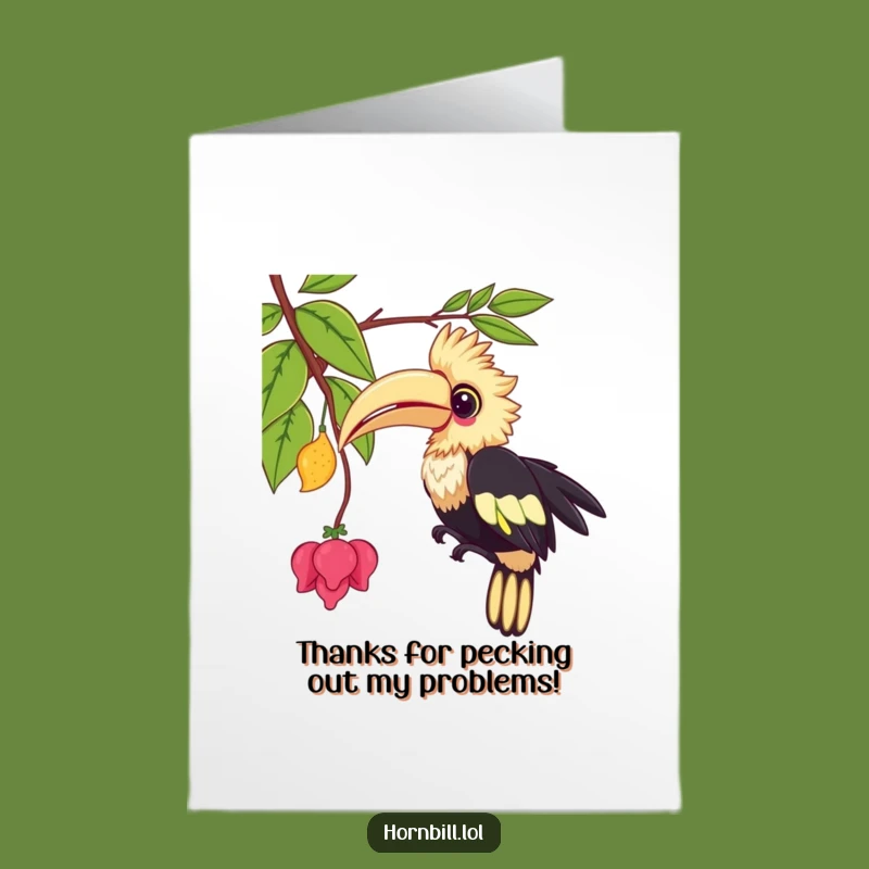 Free Printable Thank You Card: Playful Hornbill - Charming Downloadable Gift!