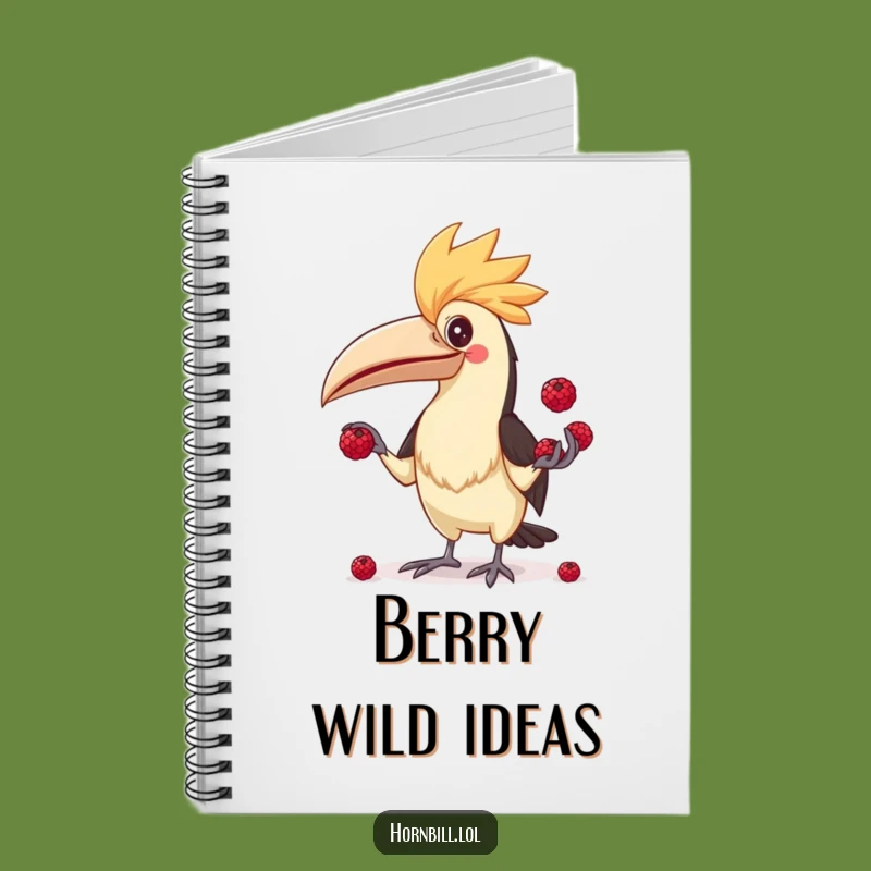 Funny Hornbill Juggler Notebook - Berry Chaos Journal, Perfect Funny Gift