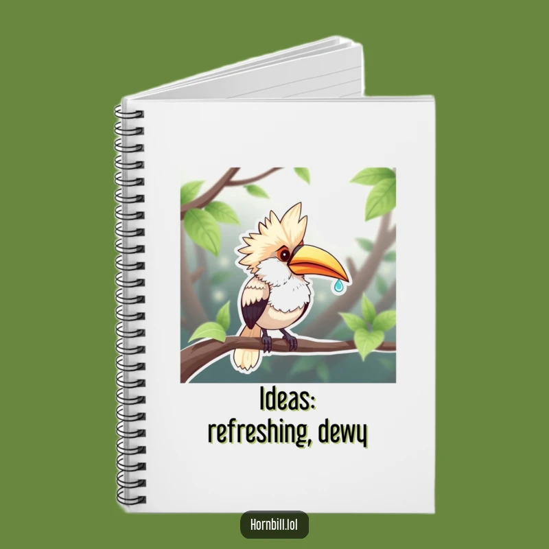 Funny Chubby Hornbill Dewdrop Sip Notebook - Jot Down Funny Thoughts