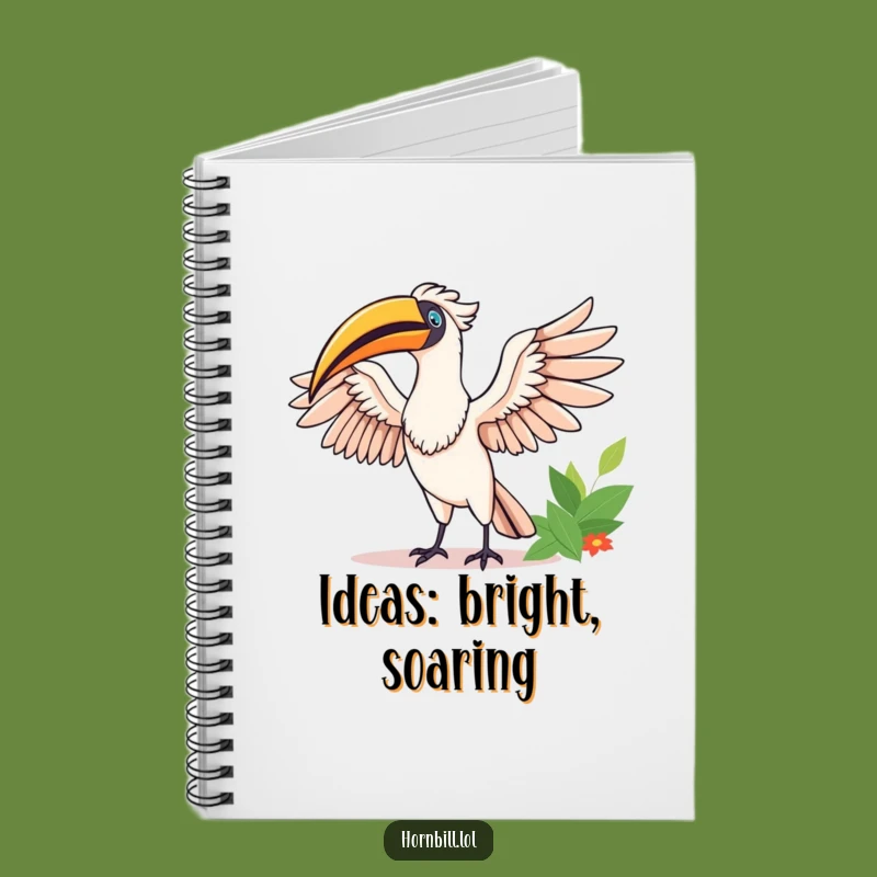 Funny Happy Hornbill Stretching Notebook - Organize Your Joyful Thoughts