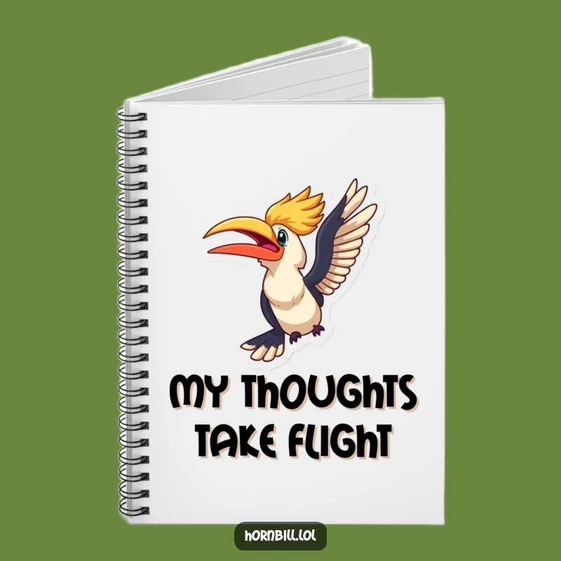 Funny Kawaii Hornbill Flight Notebook - Journal of Journeys