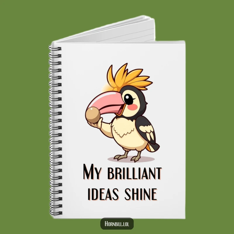 Funny Kawaii Hornbill Notebook: Enthusiastic Pebble Journal, Ideal Gift