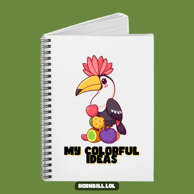 Funny Hornbill Notebook: Kawaii Bird Balancing Fruits, Journal for Fruity Ideas