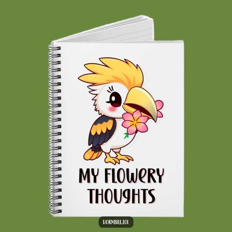 Funny Hornbill Flower Notebook: Playful Bird Journal, Ideal Funny Gift for Bright Ideas