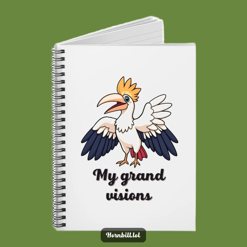 Funny Hornbill Notebook: Joyful Bird Flapping Wings, Journal for Free Spirits