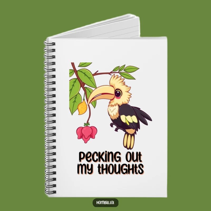 Funny Kawaii Hornbill Notebook: Playful Pecking Bird, Journal Gift