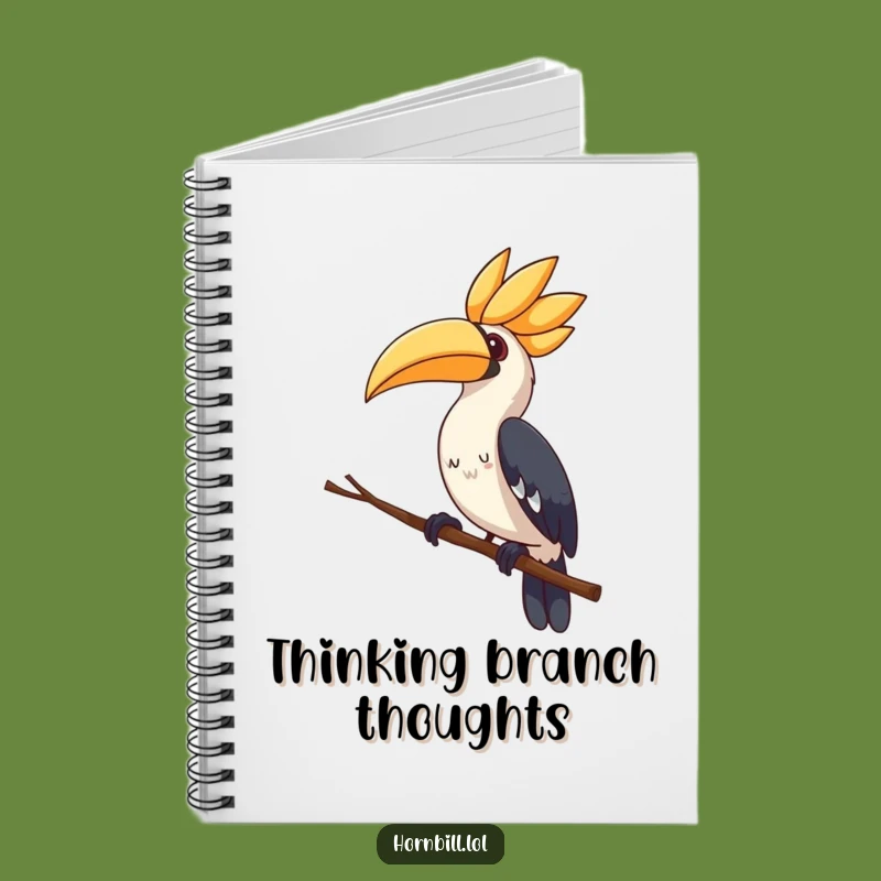 Cute Hornbill Notebook - Curious Head Tilt, Funny & Adorable Journal