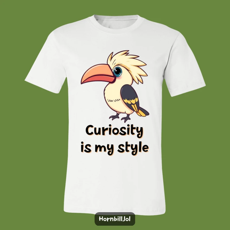 Funny Kawaii Hornbill T-Shirt: Curious Casque Design, Hilarious Funny Gift for Bird Watchers
