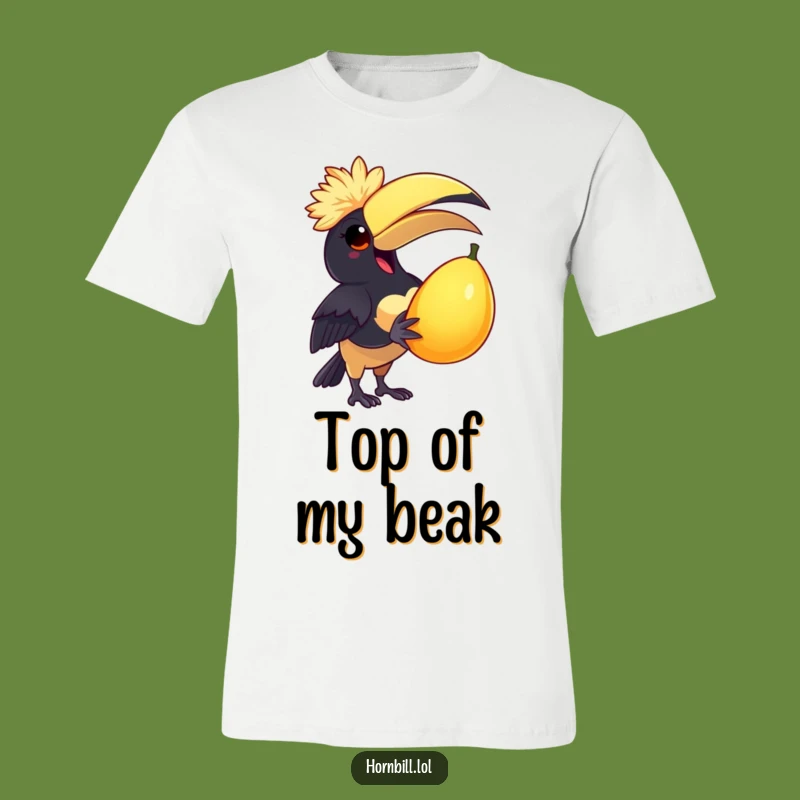 Funny Delighted Hornbill T-Shirt - Whimsical Fruit Lover Gift