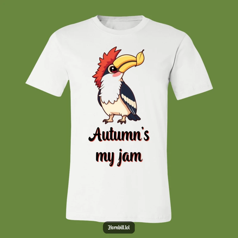Funny Hornbill Leaf Watcher T-Shirt - Embrace Autumn's Charm