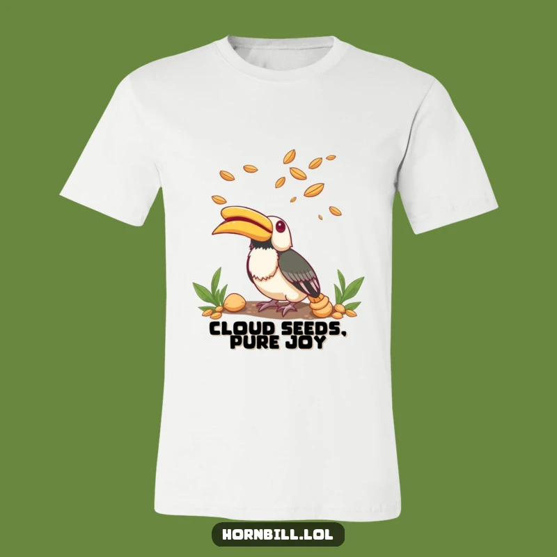 Funny Hornbill Seed Wonder T-Shirt: Amused Bird Design for a Hilarious Gift!