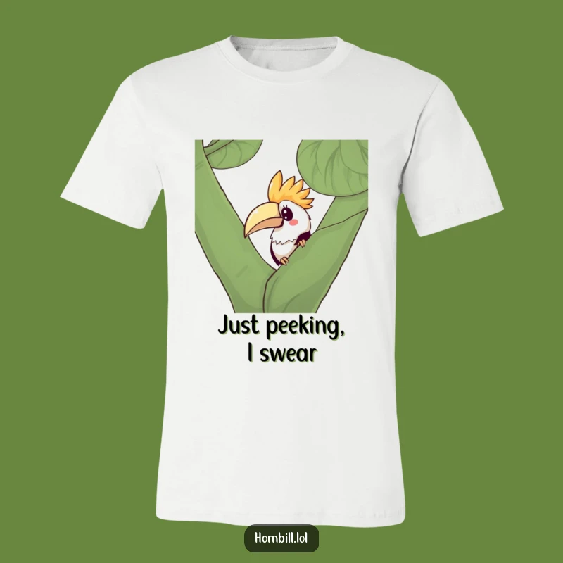 Funny Kawaii Hornbill T-Shirt: Adorable Curious Bird Tee, Perfect Gift