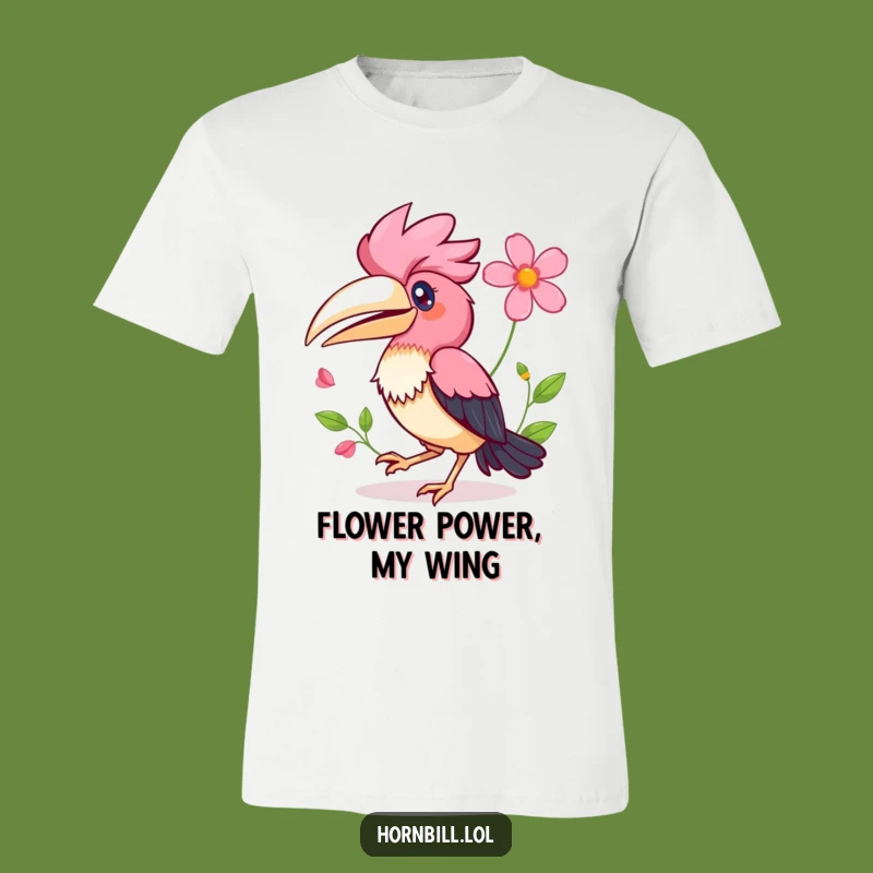 Funny Kawaii Hornbill T-Shirt: Happy Hopping Bird Tee, Perfect Casual Gift