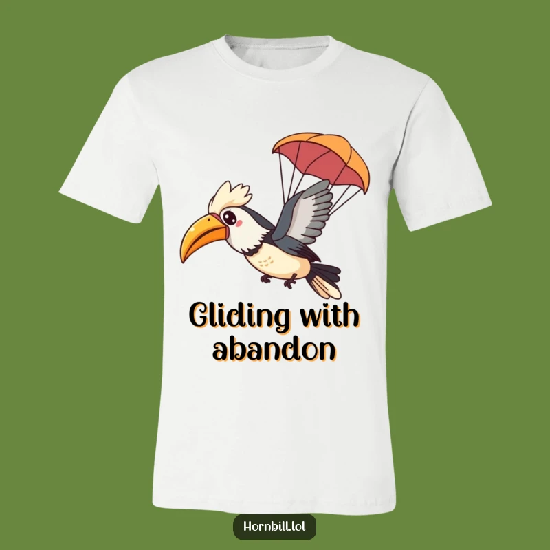 Funny Kawaii Hornbill T-Shirt: Gliding Bird Adventure Tee, Perfect Gift