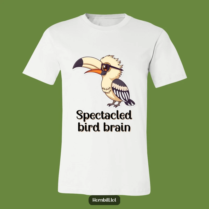 Funny Hornbill Spectacles T-Shirt - Wise Bird Scholar Tee