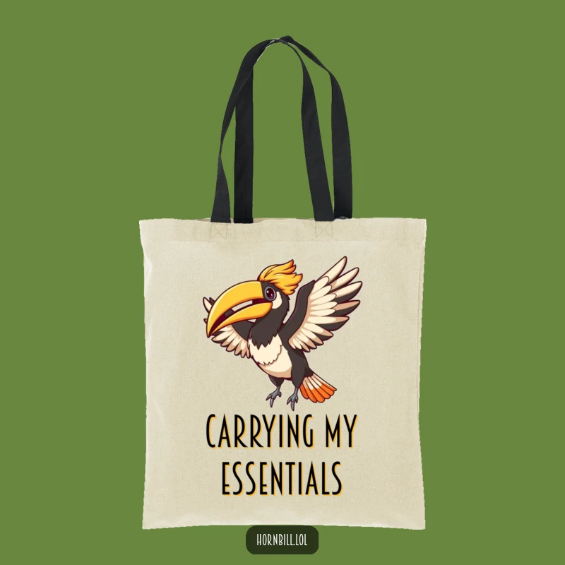 Funny Adorable Hornbill Flapping Wings Tote Bag - Stylish & Hilarious Accessory