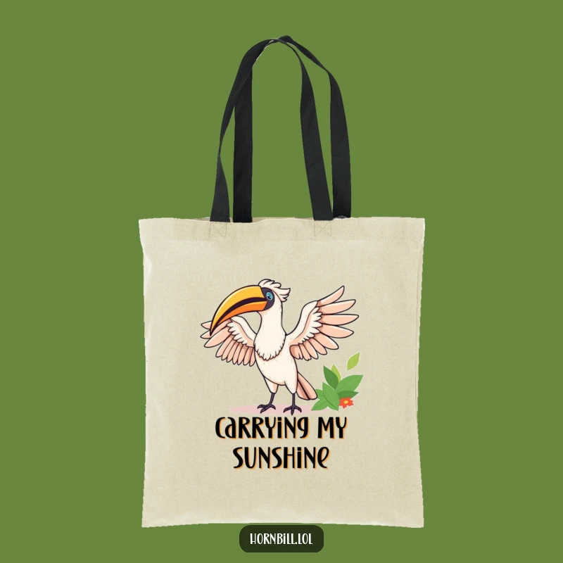 Funny Happy Hornbill Stretching Tote Bag - Carry Sunshine and Smiles