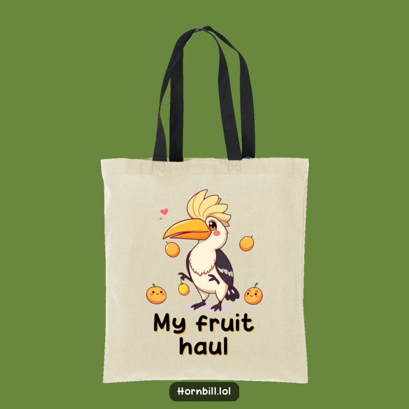 Funny Hornbill Juggling Fruits Tote Bag - Stylish Bird Performance Accessory Gift
