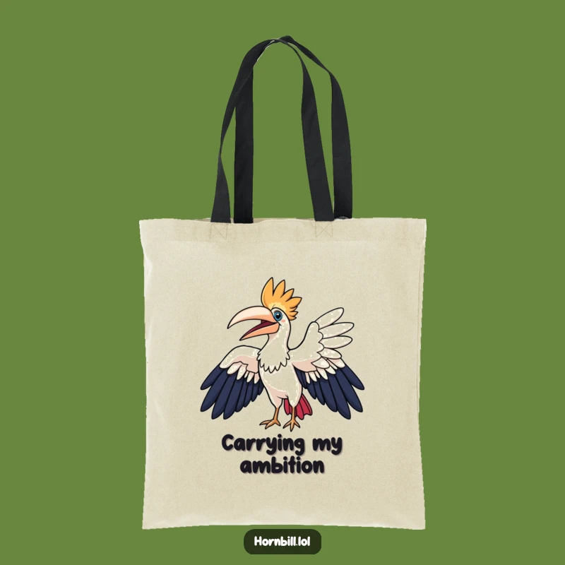 Funny Hornbill Tote Bag: Joyful Bird Flapping Wings, Practical & Humorous Gift