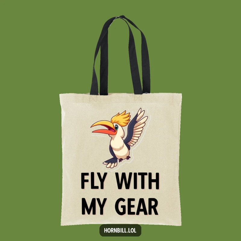 Funny Kawaii Hornbill Flight Tote Bag - Travel Ready Accessory