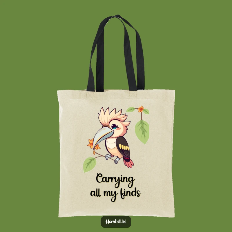Funny Kawaii Hornbill Tote Bag: Carry Your Essentials with this Humorous Bird Design!
