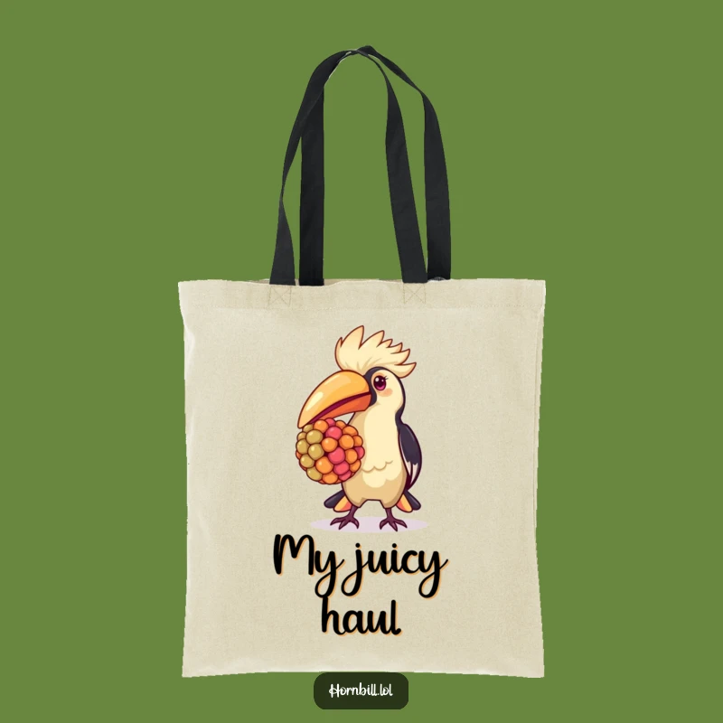 Kawaii Hornbill Tote Bag - Proud Berry Carrier, Cute & Funny Accessory